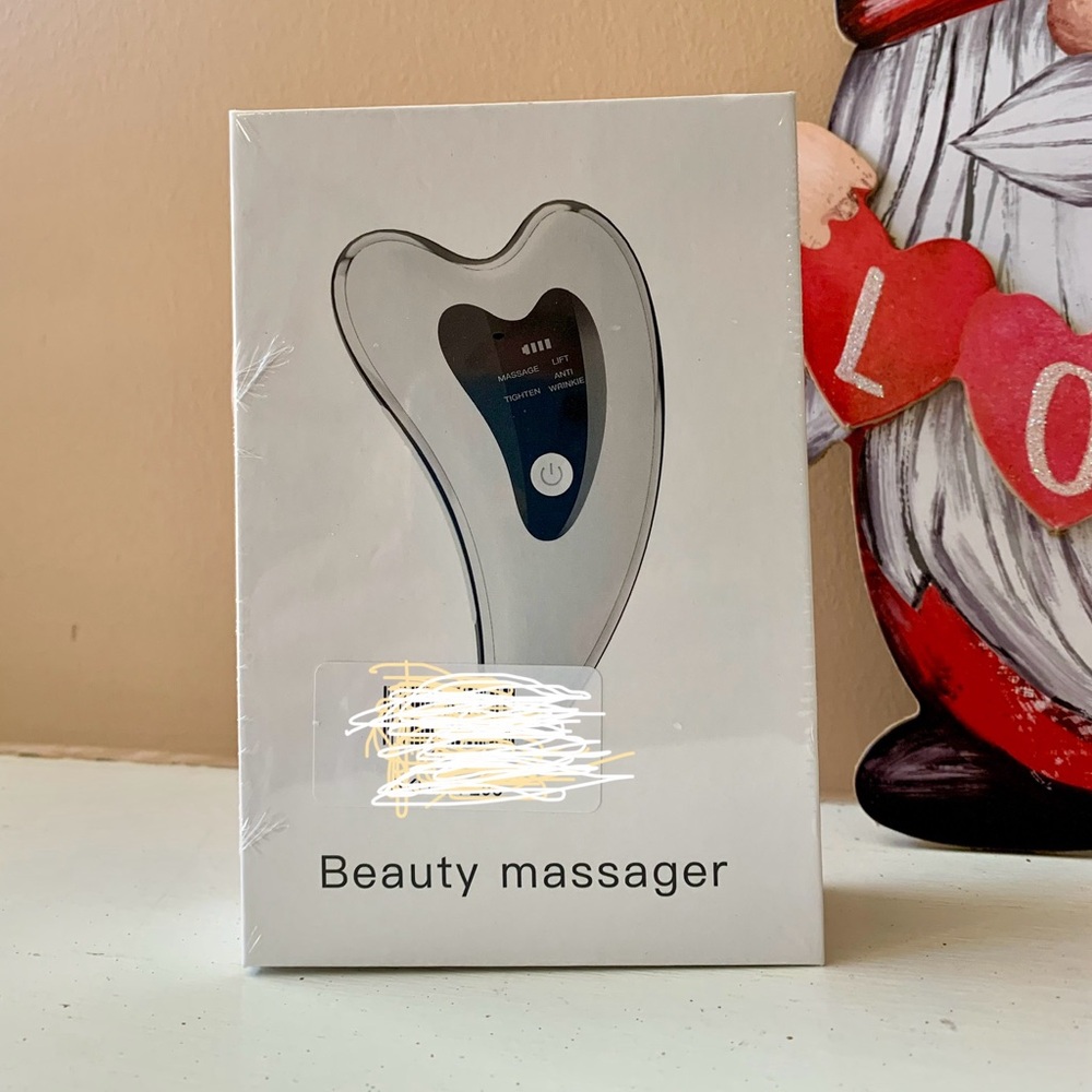 Gua Sha USB Rechargeable Facial Massager with Heat & Vibration Modes NIB